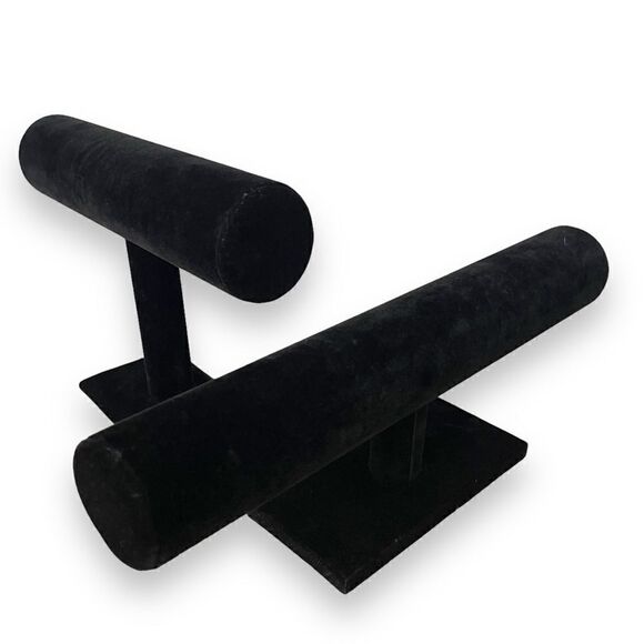Black Velvet T-Bar Bracelet Jewelry Display Stand Set of 2 - Picture 9 of 15